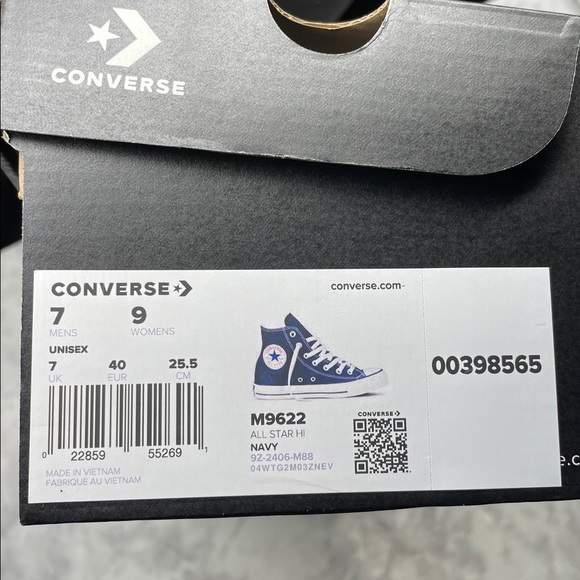 Converse Navy High-Tops with Cream Interior - Picture 5 of 5